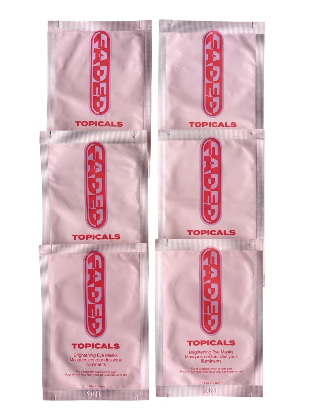 3/$40 Topicals Faded Brightening Eye Masks x 6